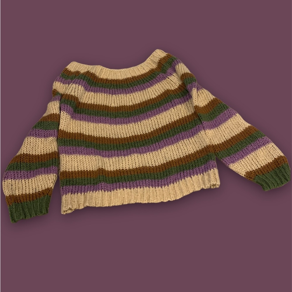 Etophe Studios Crochet Striped Sweater